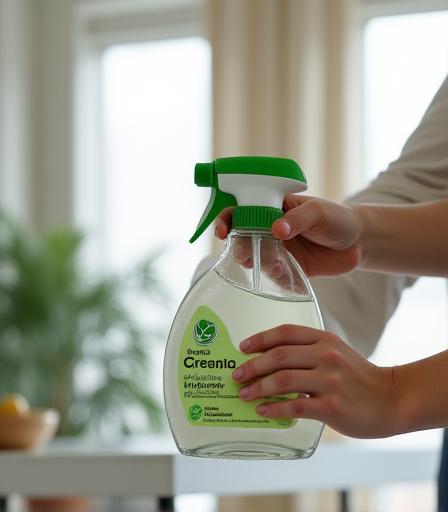 Öko-freundliche Reinigung in einem hellen Wiener Apartment